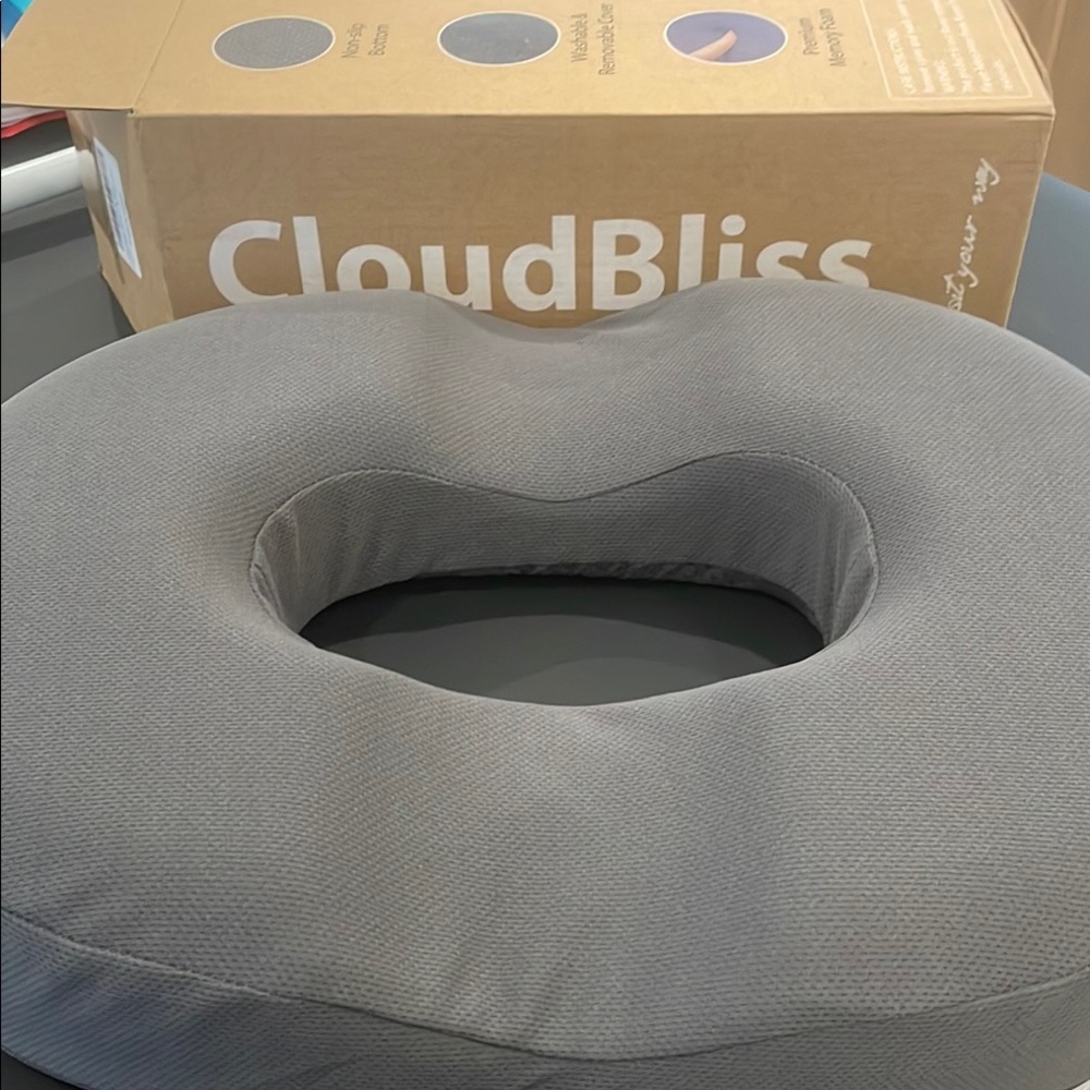 Gray CloudBliss Donut Cushion